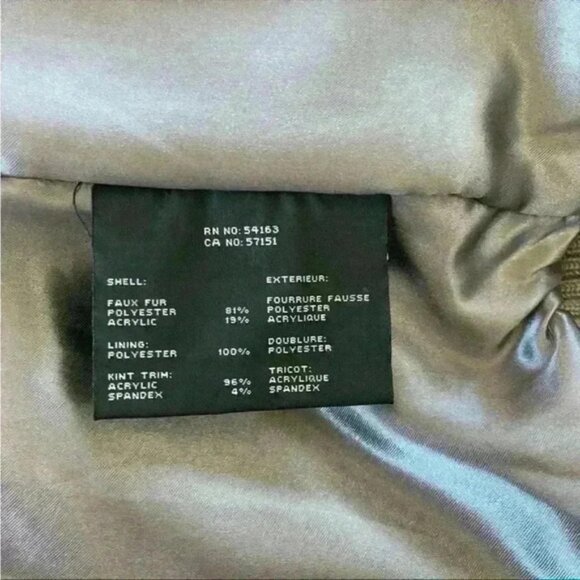 Andrew Marc L Bomber Jacket New York Women's Faux Fur Grey Floral Blue - Picture 9 of 10